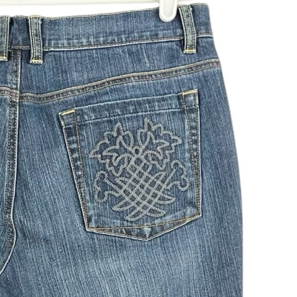 Axcess Women's Blue Denim Jeans Size 10 Boot Cut Mid Rise Stretch - Picture 5 of 13